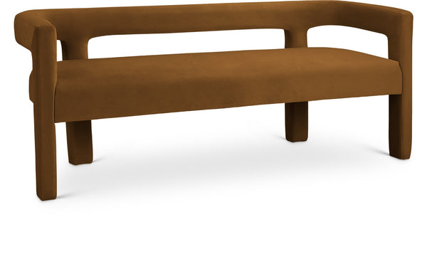 Athena Velvet / Engineered Wood / Foam Contemporary Saddle  Velvet Bench - 66.5" W x 21" D x 27" H