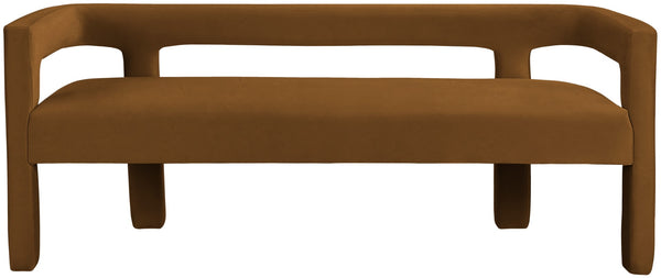 Athena Velvet / Engineered Wood / Foam Contemporary Saddle  Velvet Bench - 66.5" W x 21" D x 27" H