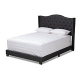 Alesha Modern and Contemporary Charcoal Grey Fabric Upholstered Full Size Bed