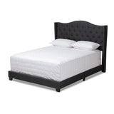 Alesha Modern and Contemporary Charcoal Grey Fabric Upholstered Queen Size Bed