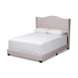 Baxton Studio Alesha Modern and Contemporary Beige Fabric Upholstered Queen Size Bed