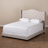 Baxton Studio Alesha Modern and Contemporary Beige Fabric Upholstered Queen Size Bed