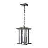 Oak Park 9'' Wide 3-Light Outdoor Pendant - Matte Black