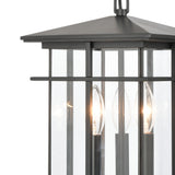 Oak Park 9'' Wide 3-Light Outdoor Pendant - Matte Black