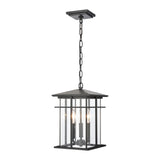 Oak Park 9'' Wide 3-Light Outdoor Pendant - Matte Black