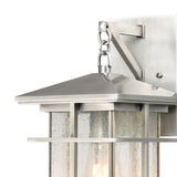 Oak Park 14'' High 1-Light Outdoor Sconce - Antique Brushed Aluminum