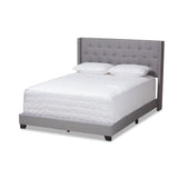 Brady Modern and Contemporary Light Grey Fabric Upholstered Queen Size Bed