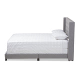 Baxton Studio Brady Modern and Contemporary Light Grey Fabric Upholstered Queen Size Bed