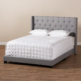 Baxton Studio Brady Modern and Contemporary Light Grey Fabric Upholstered Queen Size Bed