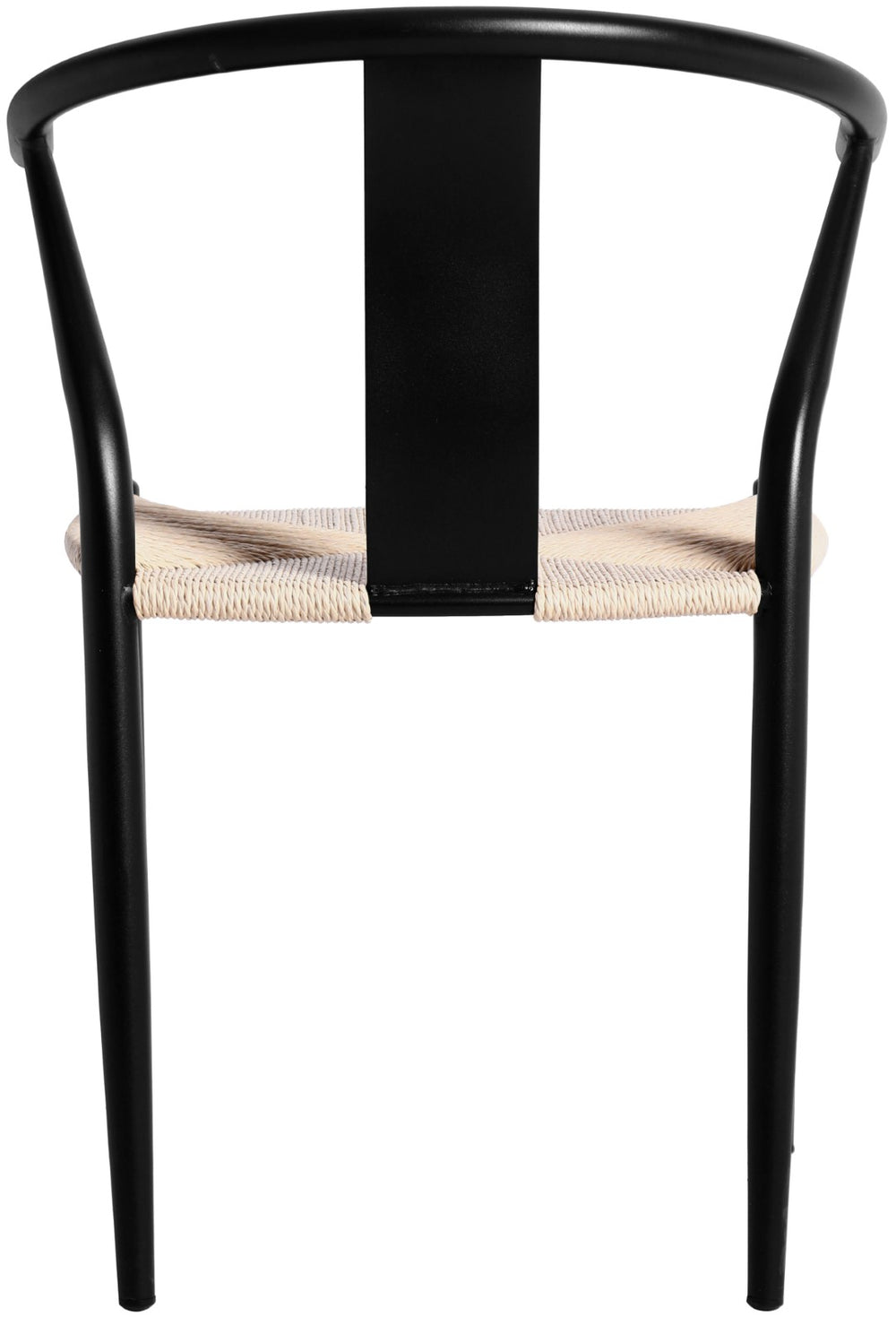 Beck Rope Fabric / Metal Mid Century Beige Hand Woven Rope Dining Chair - 21.5" W x 20" D x 30.5" H