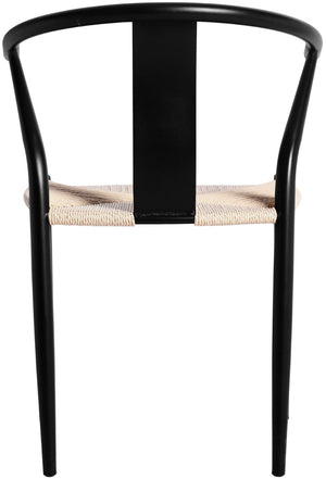 Beck Rope Fabric / Metal Mid Century Beige Hand Woven Rope Dining Chair - 21.5" W x 20" D x 30.5" H