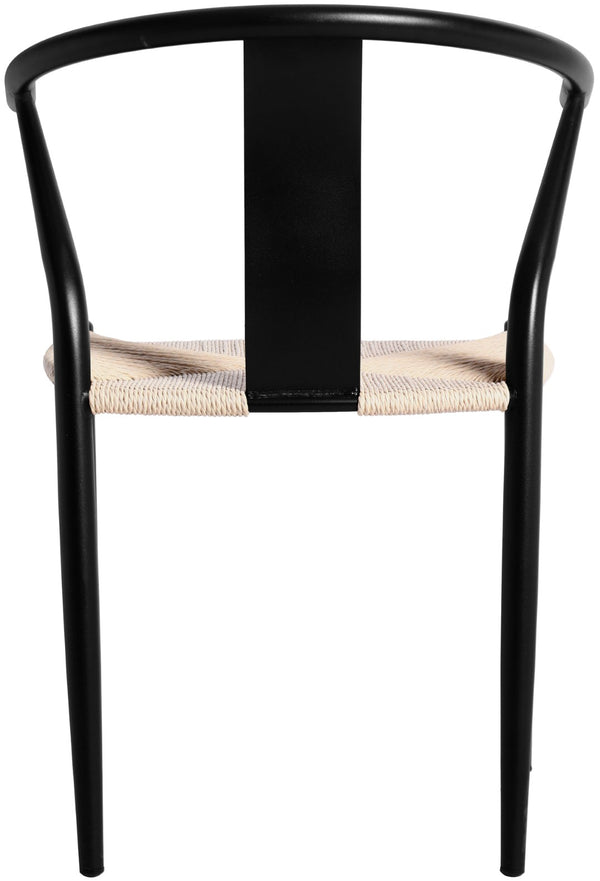 Beck Rope Fabric / Metal Mid Century Beige Hand Woven Rope Dining Chair - 21.5" W x 20" D x 30.5" H