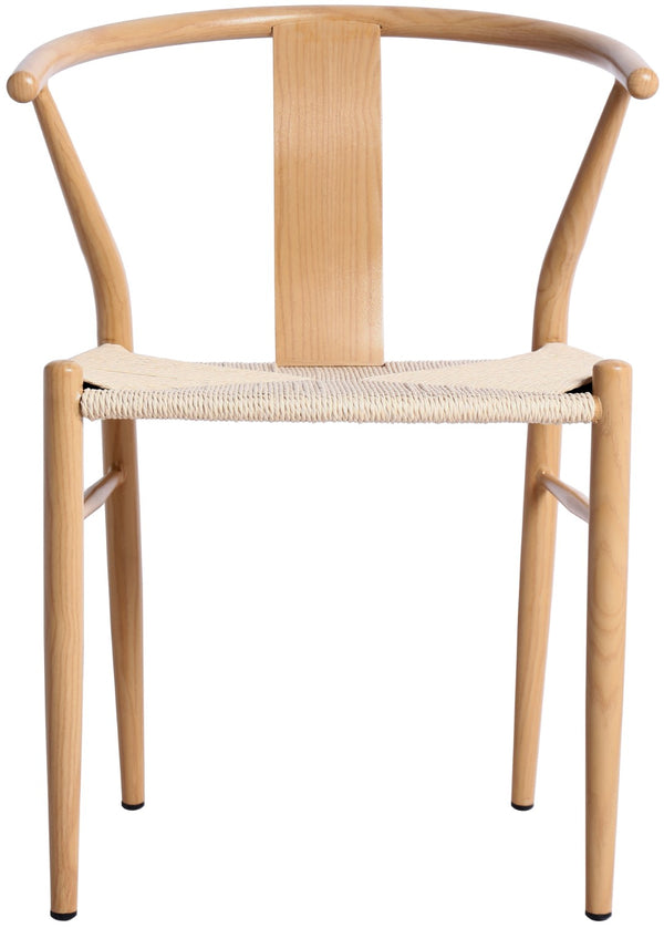 Beck Rope Fabric / Metal Mid Century Beige Hand Woven Rope Dining Chair - 21.5" W x 20" D x 30.5" H