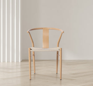 Beck Rope Fabric / Metal Mid Century Beige Hand Woven Rope Dining Chair - 21.5" W x 20" D x 30.5" H