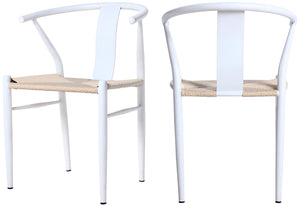 Beck Rope Fabric / Metal Mid Century Beige Hand Woven Rope Dining Chair - 21.5" W x 20" D x 30.5" H