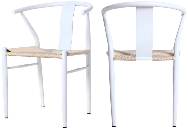 Beck Rope Fabric / Metal Mid Century Beige Hand Woven Rope Dining Chair - 21.5" W x 20" D x 30.5" H