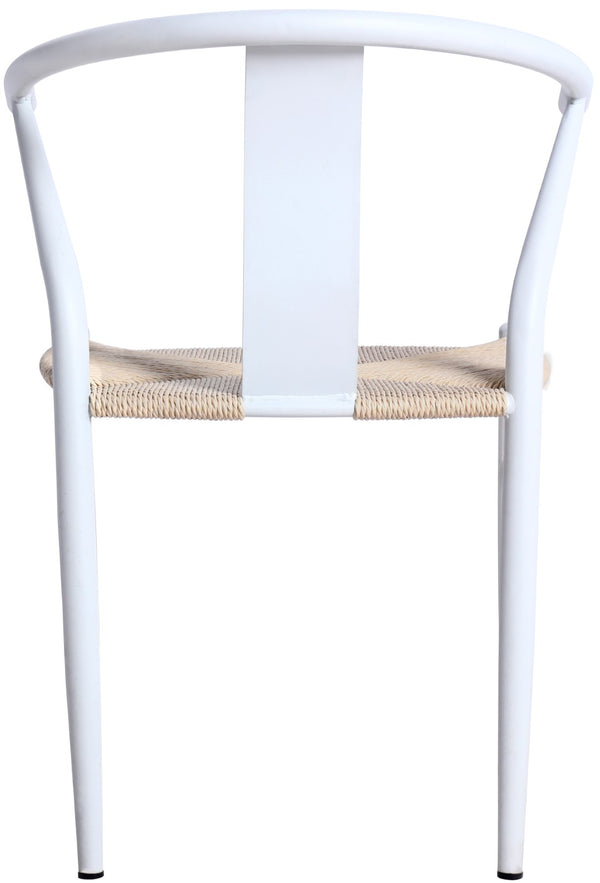 Beck Rope Fabric / Metal Mid Century Beige Hand Woven Rope Dining Chair - 21.5" W x 20" D x 30.5" H