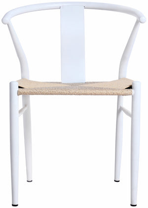 Beck Rope Fabric / Metal Mid Century Beige Hand Woven Rope Dining Chair - 21.5" W x 20" D x 30.5" H