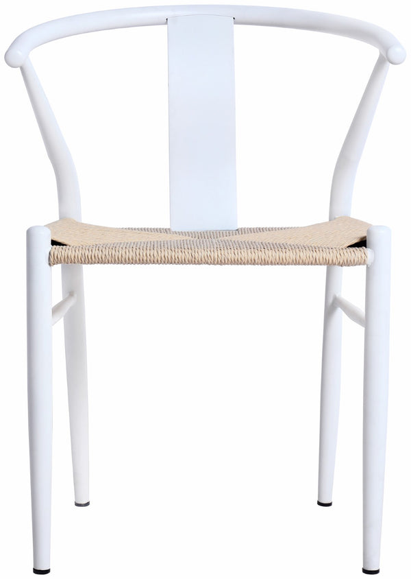 Beck Rope Fabric / Metal Mid Century Beige Hand Woven Rope Dining Chair - 21.5" W x 20" D x 30.5" H