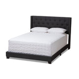 Brady Modern and Contemporary Charcoal Grey Fabric Upholstered Full Size Bed