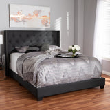 Baxton Studio Brady Modern and Contemporary Charcoal Grey Fabric Upholstered Queen Size Bed