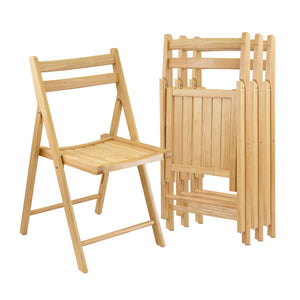 Winsome Wood Robin 4-Piece Folding Chair Set, Natural 89430-WINSOMEWOOD