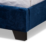 Baxton Studio Candace Luxe and Glamour Navy Velvet Upholstered Full Size Bed