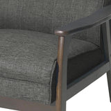 Hoye Mid-Century Modern Accent Chair, Gray and Walnut Noble House