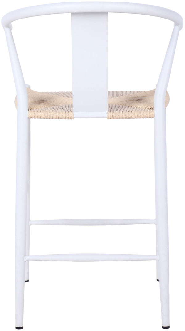 Beck Rope Fabric / Metal Mid Century Beige Hand Woven Rope Stool - 21.5" W x 22" D x 38.5" H