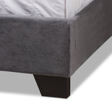 Baxton Studio Candace Luxe and Glamour Dark Grey Velvet Upholstered Queen Size Bed