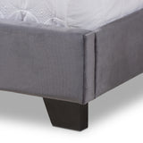 Baxton Studio Darcy Luxe and Glamour Dark Grey Velvet Upholstered King Size Bed