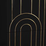 Turin Engineered Wood / Brass Mid Century Black Night Stand - 24" W x 18" D x 26" H