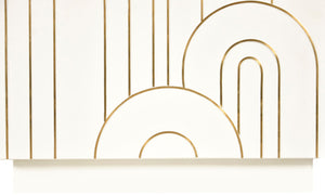 Turin Engineered Wood / Brass Mid Century White Night Stand - 24" W x 18" D x 26" H