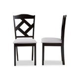 Baxton Studio Ruth Modern and Contemporary Grey Fabric Upholstered and Espresso Brown Finished Dining Chair Set of 2