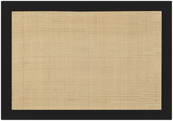 Cambria Natural Cane / Engineered Wood / Metal Mid Century Black Night Stand - 26" W x 18" D x 24" H