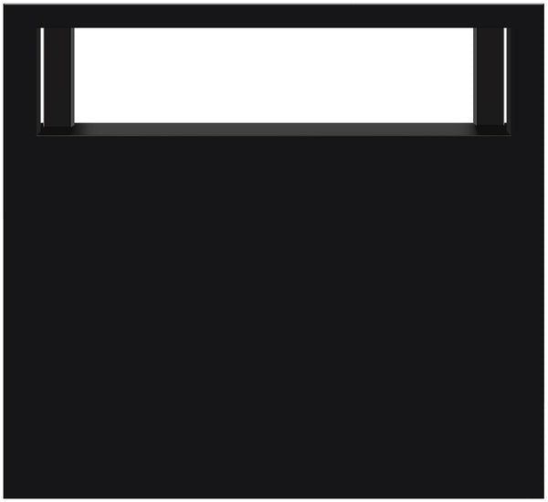 Cambria Natural Cane / Engineered Wood / Metal Mid Century Black Night Stand - 26" W x 18" D x 24" H