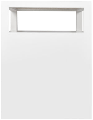 Cambria Natural Cane / Engineered Wood / Metal Mid Century White Night Stand - 26" W x 18" D x 24" H