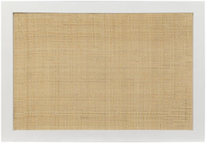 Cambria Natural Cane / Engineered Wood / Metal Mid Century White Night Stand - 26" W x 18" D x 24" H