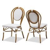 Gauthier Classic French Indoor Outdoor Bamboo Style Bistro Stackable Dining Chair (Set of 2)