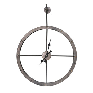 Sagebrook Home Contemporary Ec, Numberless Hangingmetal Clock, Wb 12666 Black Iron