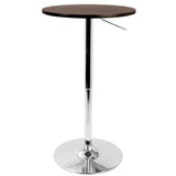 Adjustable Contemporary Bar Table in Brown by LumiSource