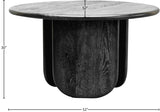 Benito Oak Wood Mid Century Black Oak Dining Table - 52" W x 52" D x 30" H