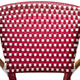 Baxton Studio Eliane Classic French Indoor and Outdoor Red and White Bamboo Style Stackable Bistro Dining Chair Set of 2