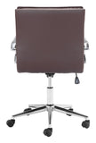 Zuo Modern Partner 100% Polyurethane, Plywood, Steel Modern Commercial Grade Office Chair Espresso, Chrome 100% Polyurethane, Plywood, Steel