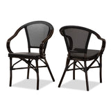 Artus Classic French Indoor Outdoor Bamboo Style Stackable Bistro Dining Chair (Set of 2)