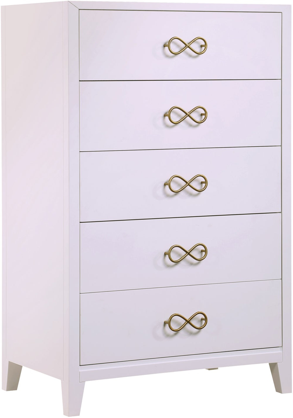 Bowtie Rubberwood / Metal Contemporary Pink / Gold Chest - 32" W x 20" D x 50" H