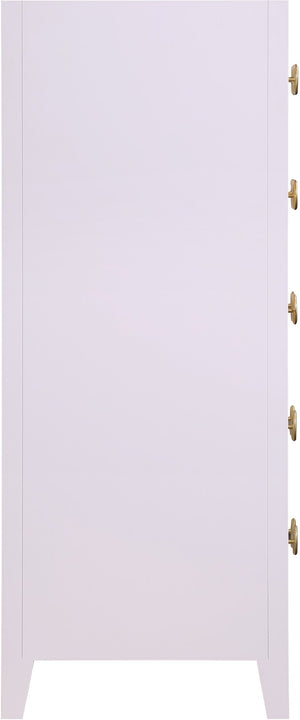 Bowtie Rubberwood / Metal Contemporary Pink / Gold Chest - 32" W x 20" D x 50" H