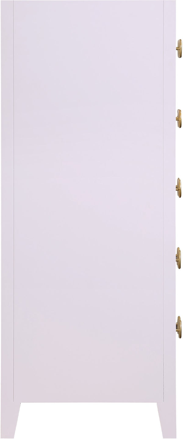 Bowtie Rubberwood / Metal Contemporary Pink / Gold Chest - 32" W x 20" D x 50" H