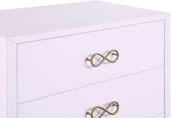 Bowtie Rubberwood / Metal Contemporary Pink / Gold Chest - 32" W x 20" D x 50" H