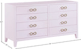 Bowtie Rubberwood / Metal Contemporary Pink / Gold Dresser - 60" W x 20" D x 32.5" H